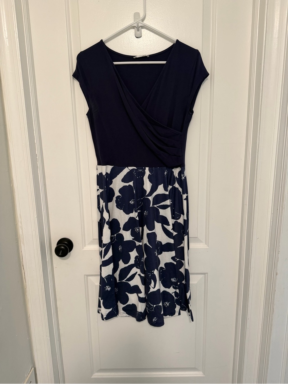 Amazon Women’s Navy and White Floral Midi Dress
